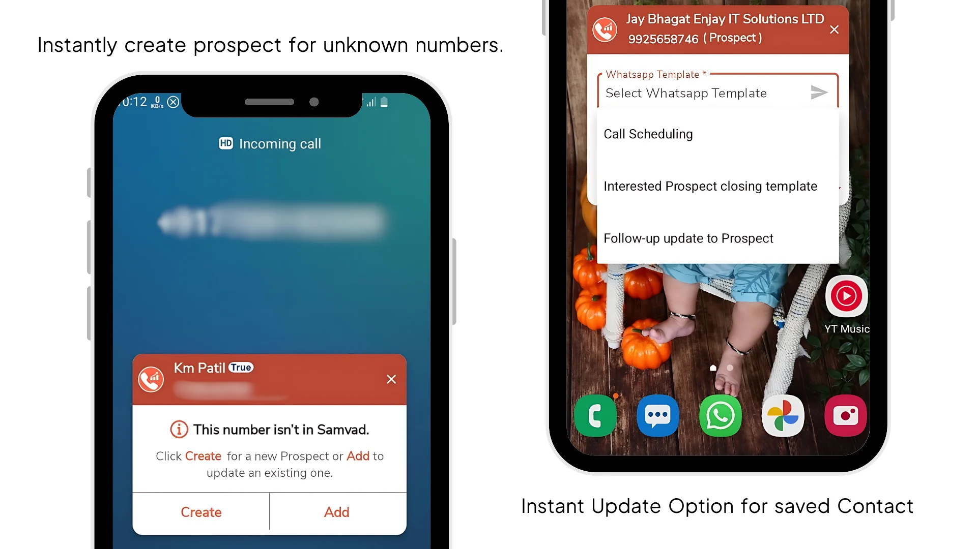 add and update Incoming Call